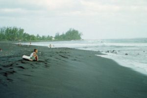 42 Taharuu surf black sand beach